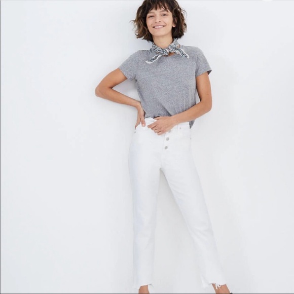 Madewell Denim - Petite perfect vintage crop sz 26 tile white